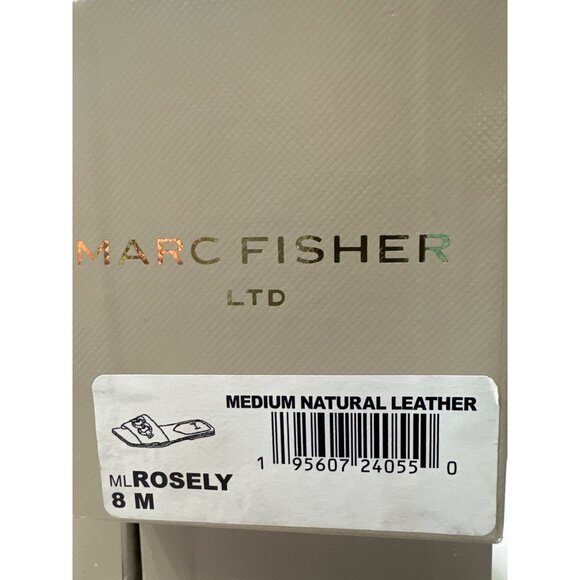 Marc Fisher Rosely NEW in box natural leather with silvertone chain sz 8M sandal - Picture 6 of 6
